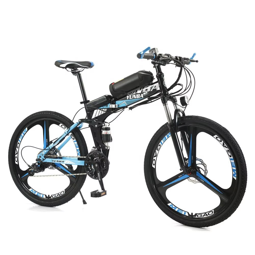 China High Grade Motor Cycle Full Suspension Elektrikli Bisiklet Sport Style E-Bicycle Adults Folding Mountain Bike