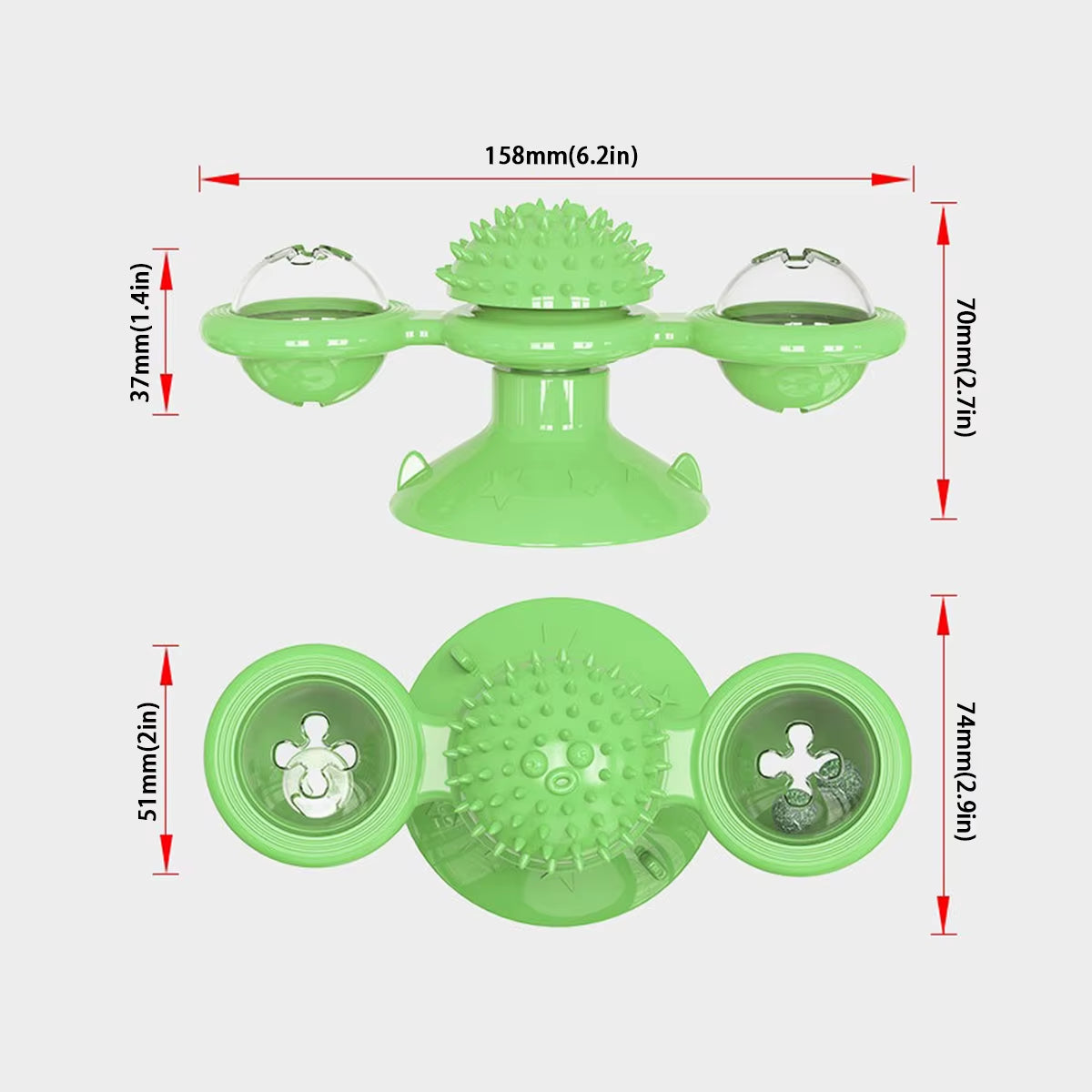 Juguete multifuncional para gatos con bola brillante y hierba gatera, diseño de ventosa, juego interactivo y masaje dental