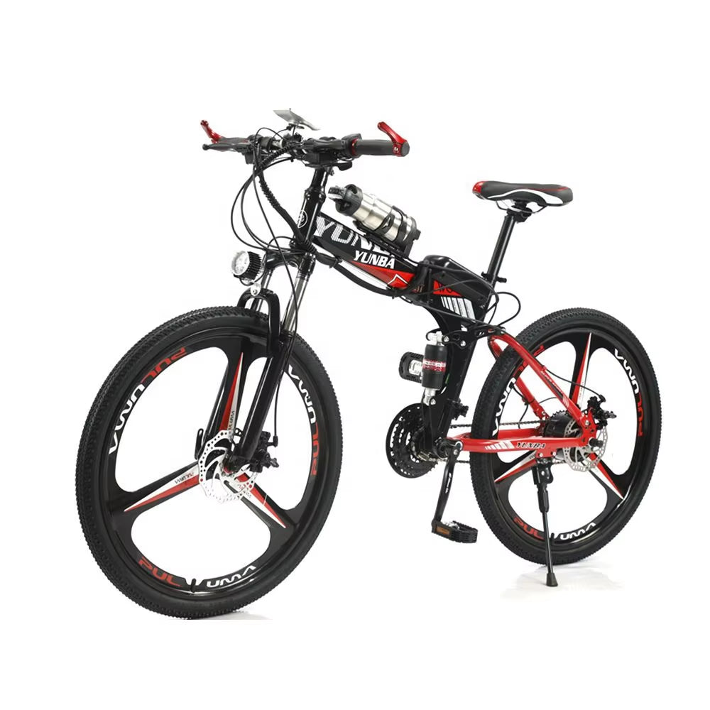 China High Grade Motor Cycle Full Suspension Elektrikli Bisiklet Sport Style E-Bicycle Adults Folding Mountain Bike