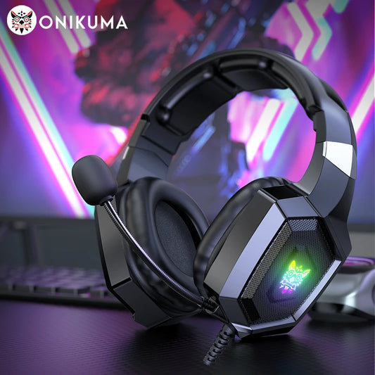 Auriculares para juegos con micrófono HD flexible Luz RGB.