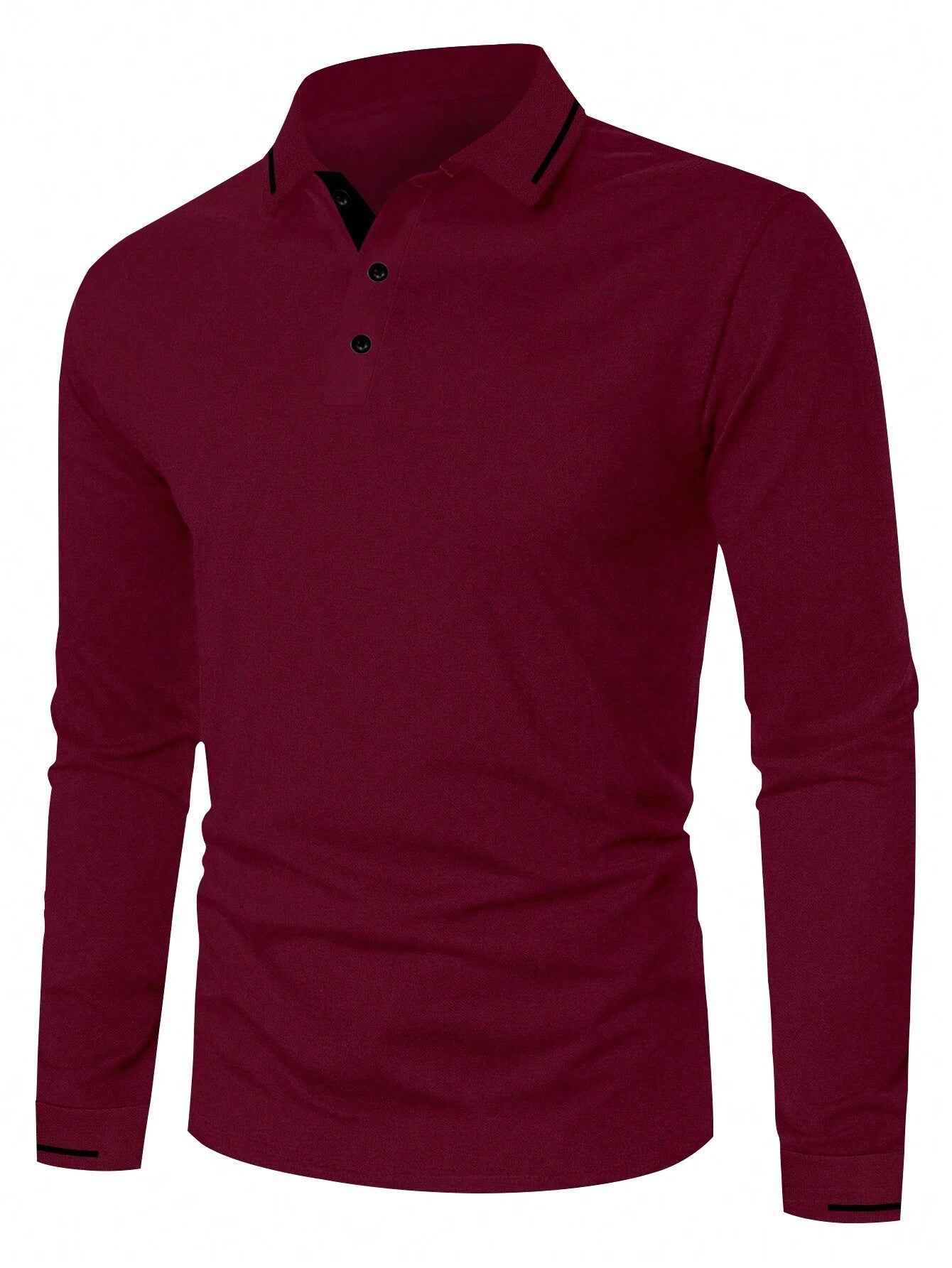 1 pieza Camisa polo de manga larga casual, adecuada para primavera y otoño, para golf, para hombre.
