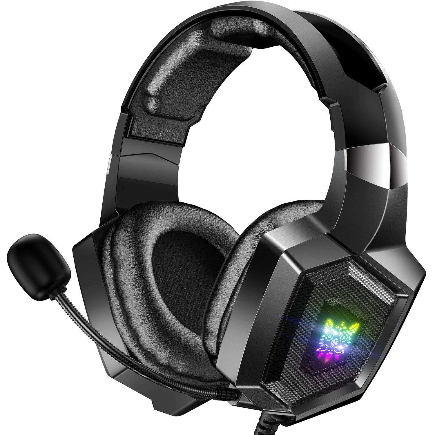 Auriculares para juegos con micrófono HD flexible Luz RGB.