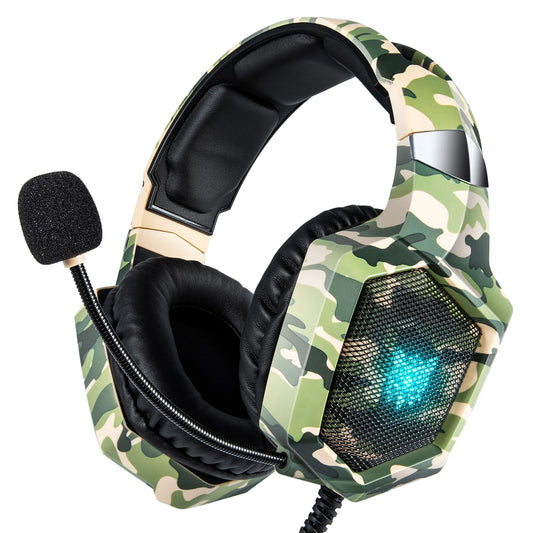 Auriculares para juegos con micrófono HD flexible Luz RGB.