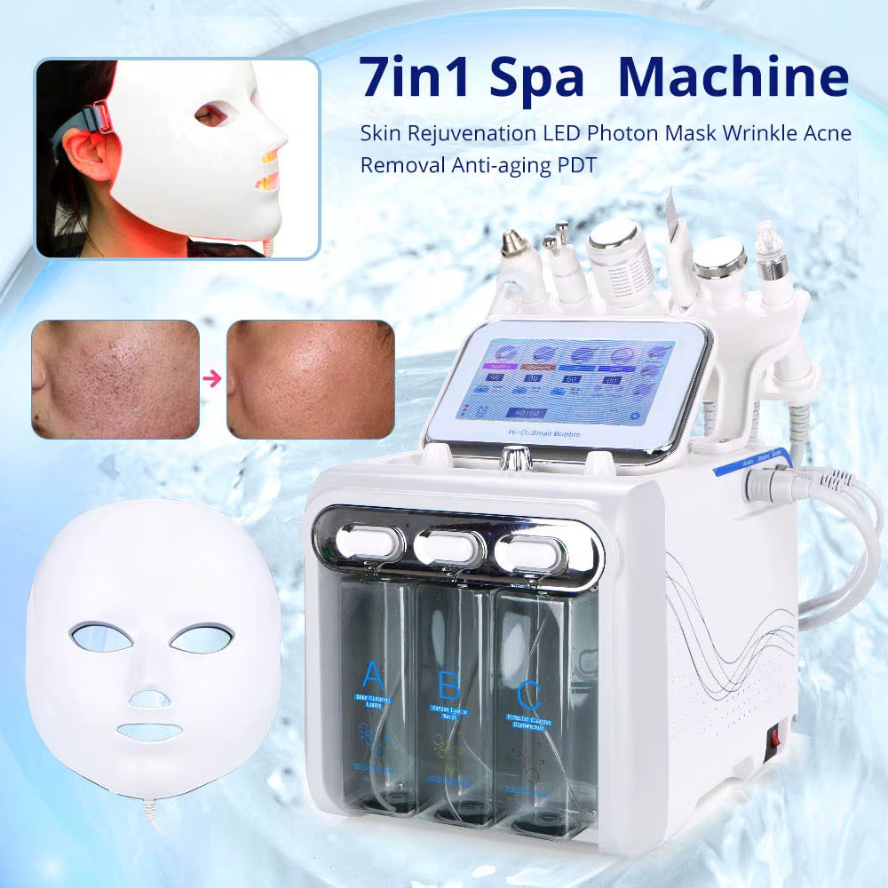 7In1 Oxygen Hydra Water Facial Cleaner Aqua Peel Hydro Diamond Dermabrasion Spa Machine