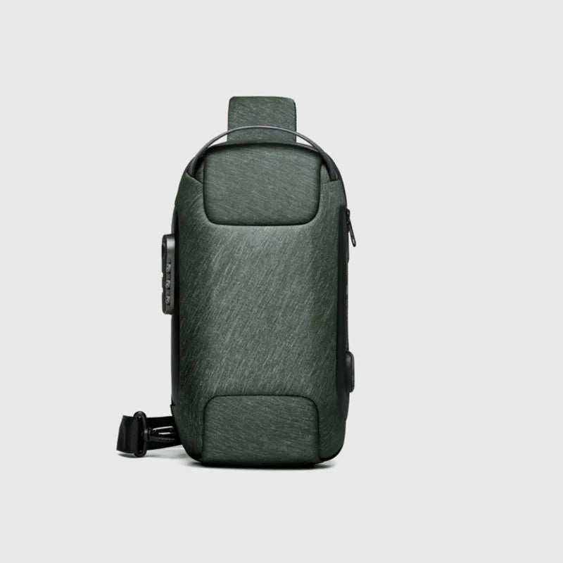 Bolso cruzado USB para hombre, bolsos de hombro antirrobo, riñonera Oxford impermeable.