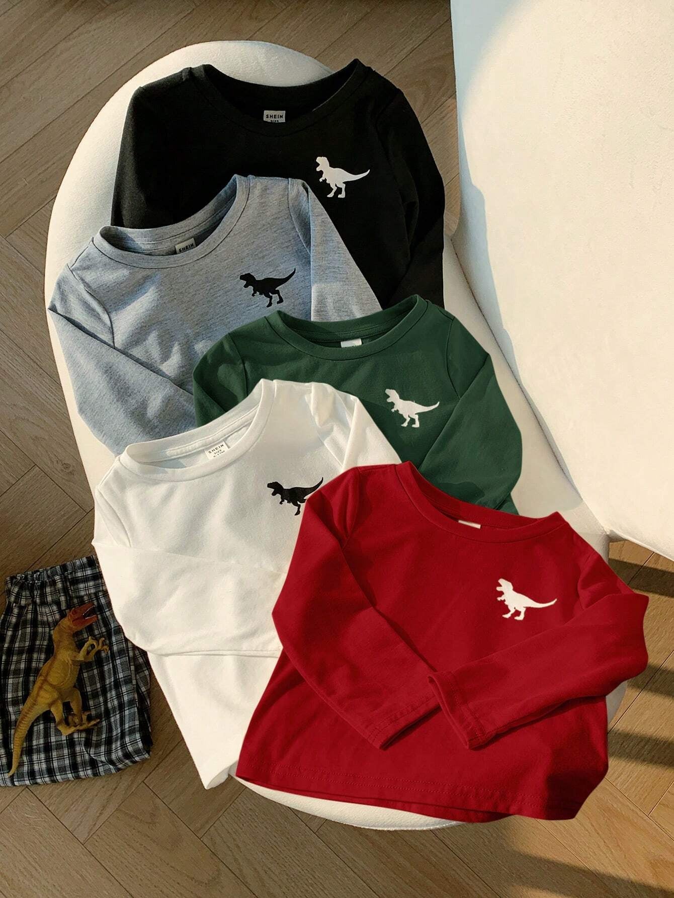 Paquete de 5 Camisetas de Manga Larga Suaves y Cómodas Multicolores para Bebé Niño/Niña.