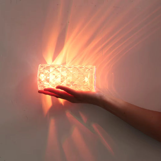 Lámparas de cristal mesa romántica, 16 colores táctil, Navidad USB.