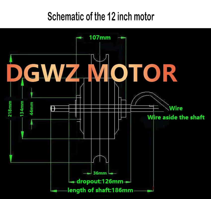 Kit de conversión de bicicleta eléctrica, Motor de cubo sin escobillas de 12 pulgadas, 36V, 48V, 500W, 1000W