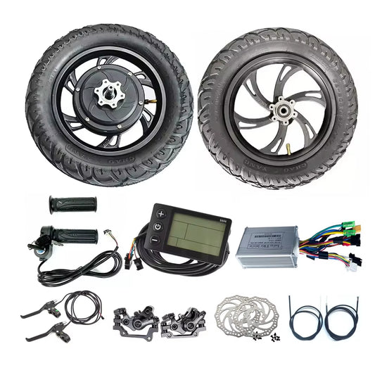 Kit de conversión de bicicleta eléctrica, Motor de cubo sin escobillas de 12 pulgadas, 36V, 48V, 500W, 1000W