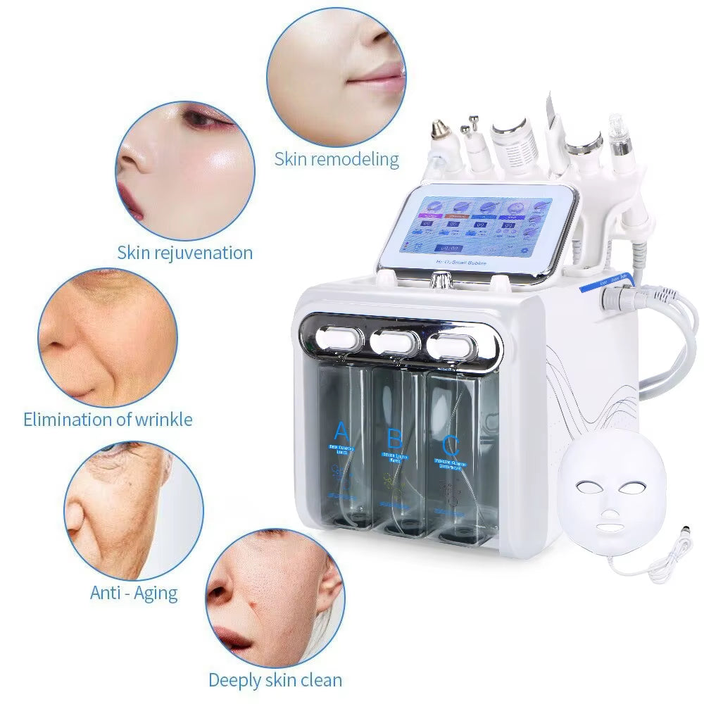 7In1 Oxygen Hydra Water Facial Cleaner Aqua Peel Hydro Diamond Dermabrasion Spa Machine