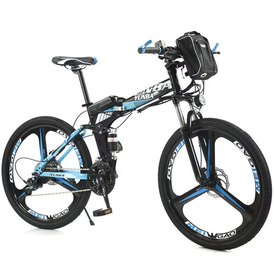 China High Grade Motor Cycle Full Suspension Elektrikli Bisiklet Sport Style E-Bicycle Adults Folding Mountain Bike