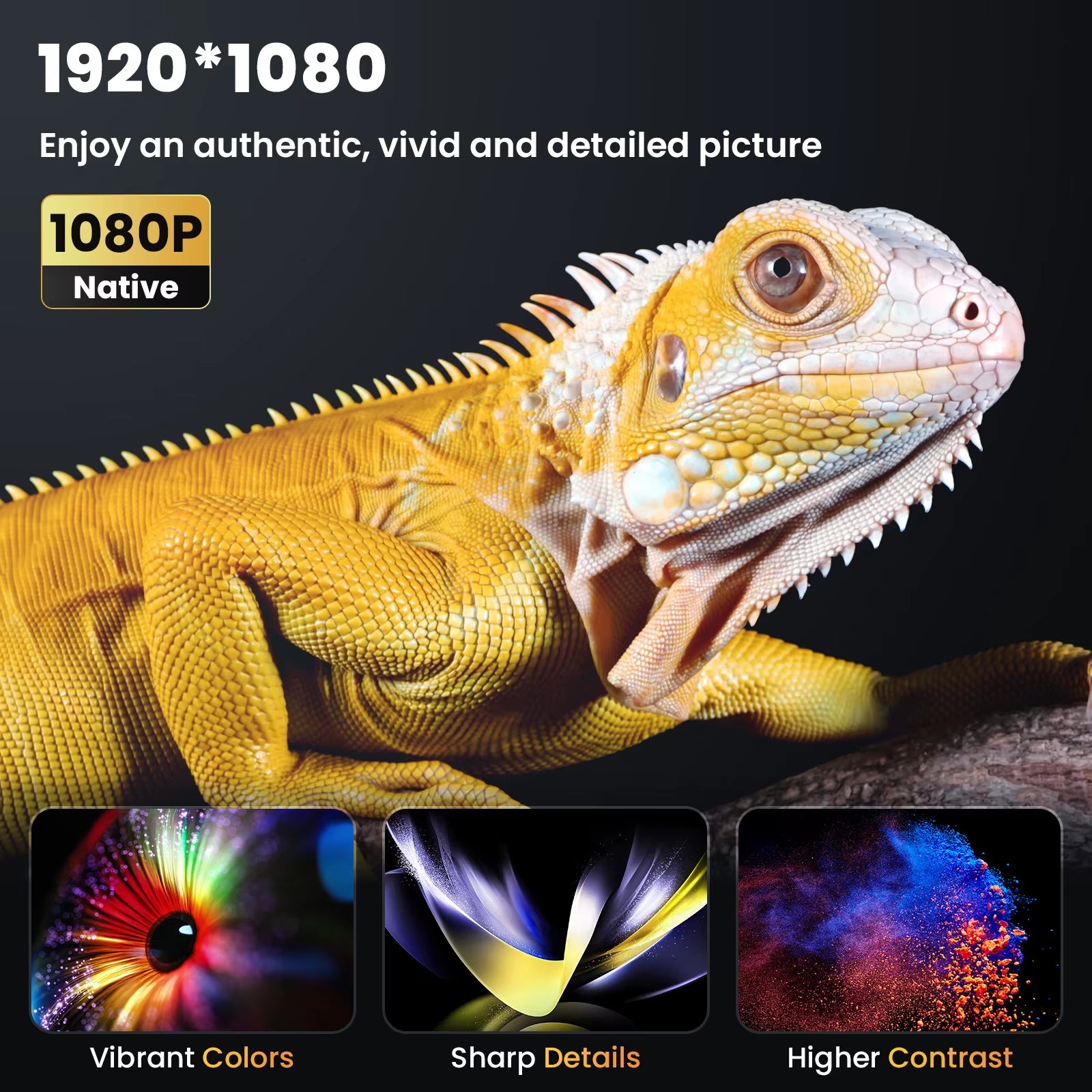 Mini Heimkino-Projektor, Kompatibel mit Smartphone/HDMI/USB/AV